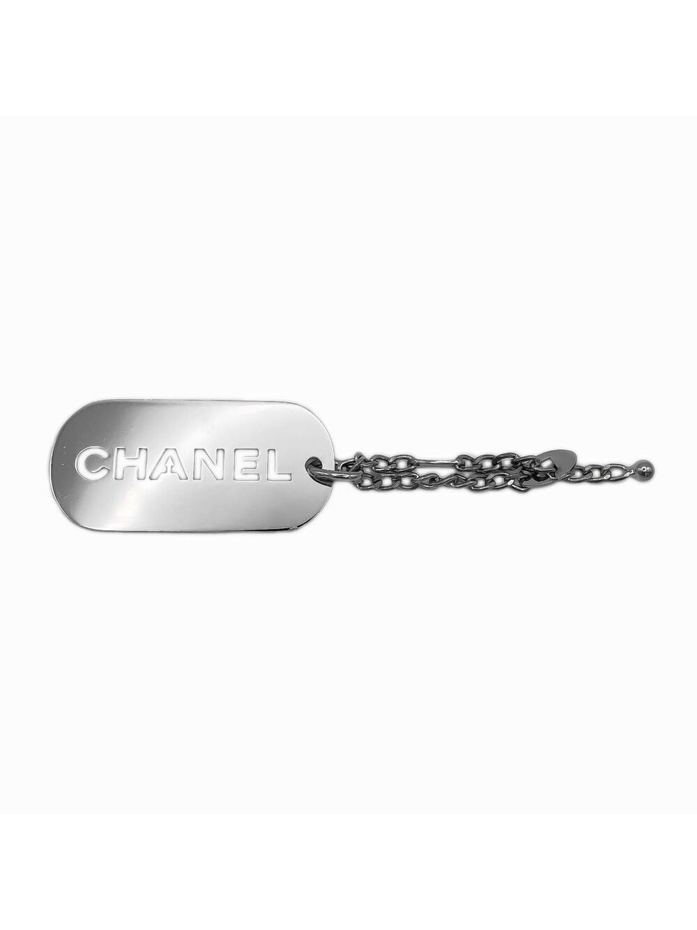 Chanel Charm Metal Silver Dog Tag #276004C42B